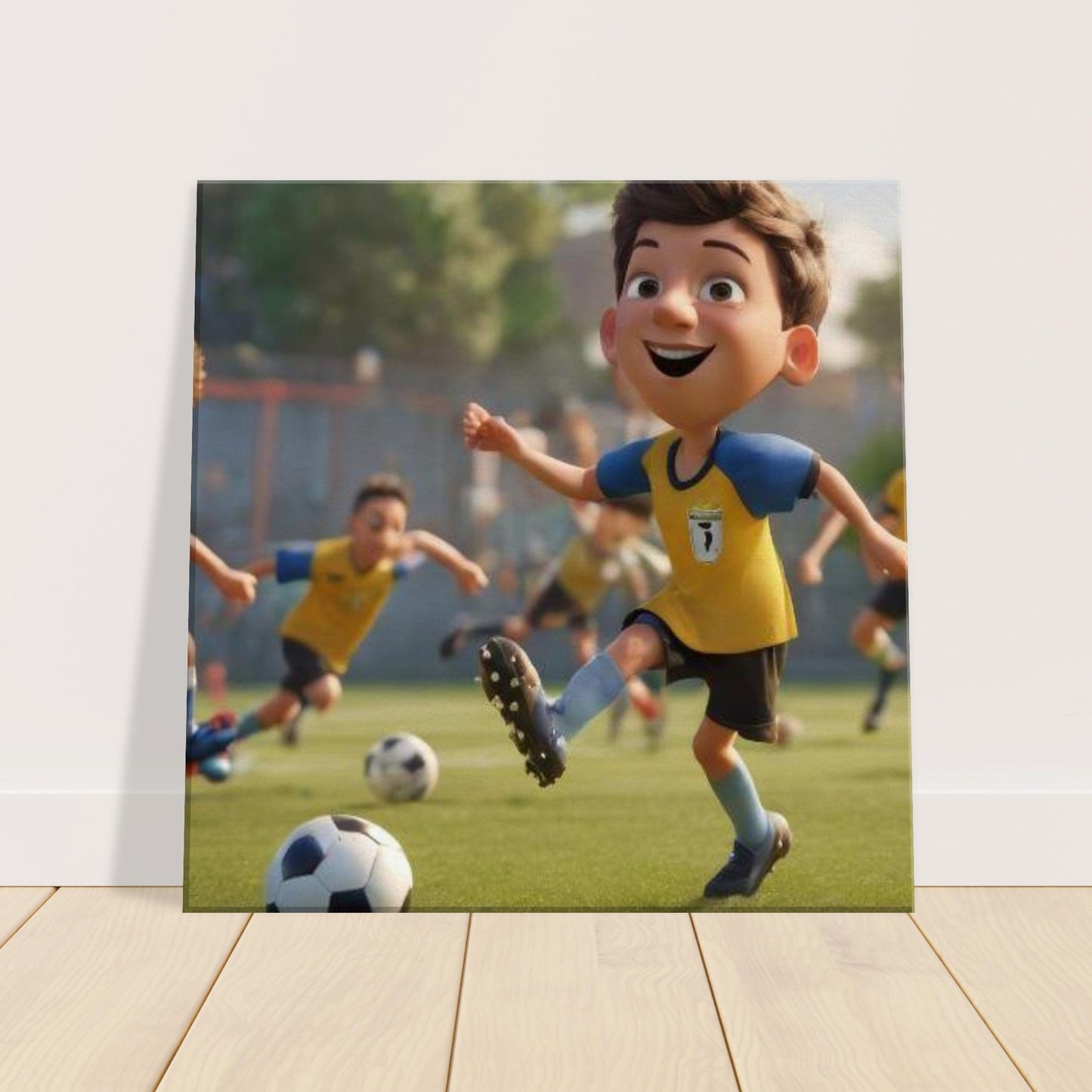 Canvas kids wall art soccer