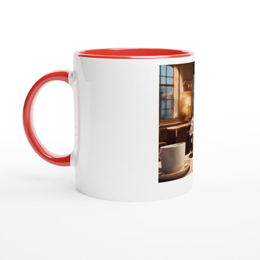 White 11oz Ceramic Mug with Color Inside