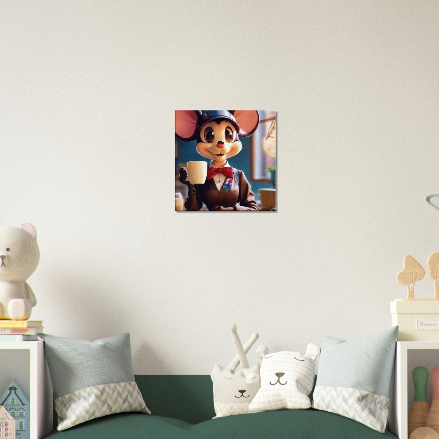 Canvas kids wall art Mouses coffee