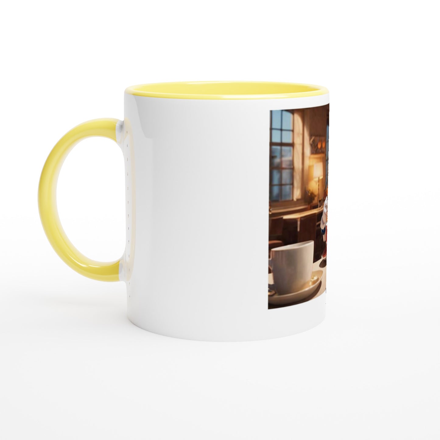 White 11oz Ceramic Mug with Color Inside