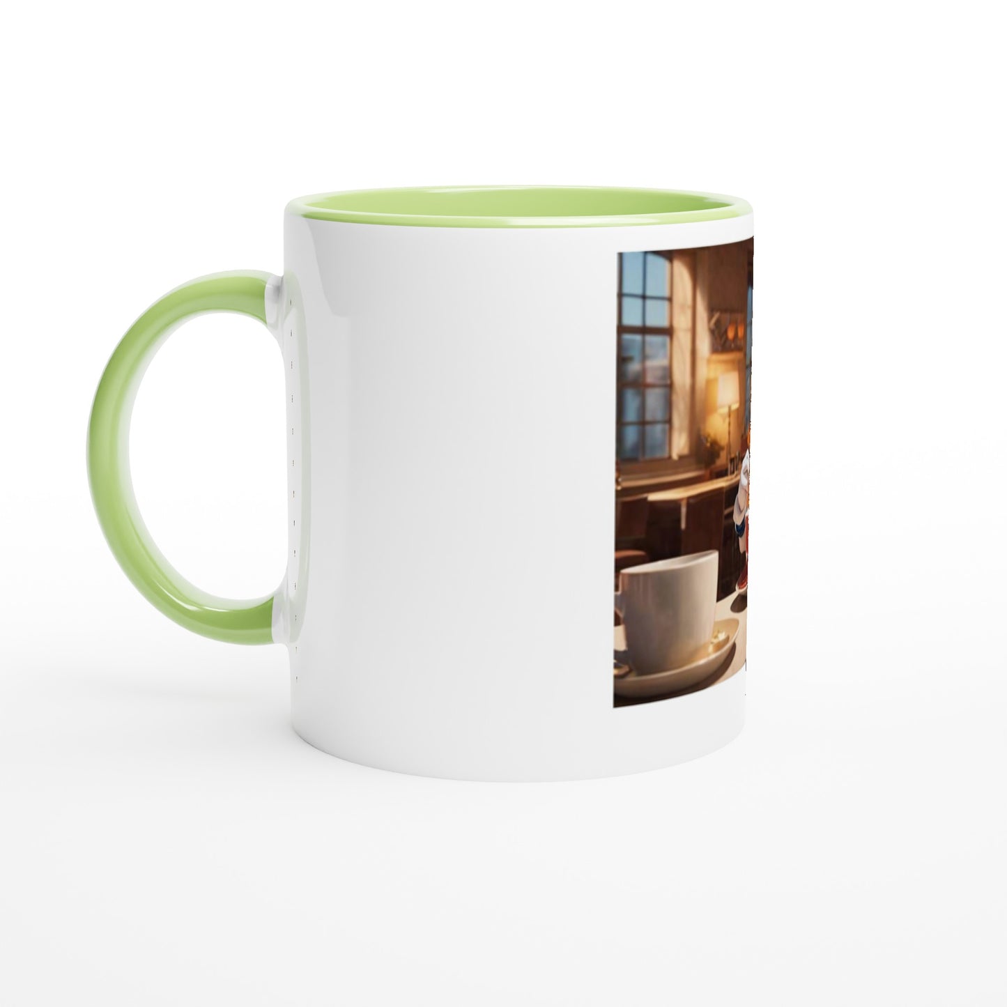 White 11oz Ceramic Mug with Color Inside