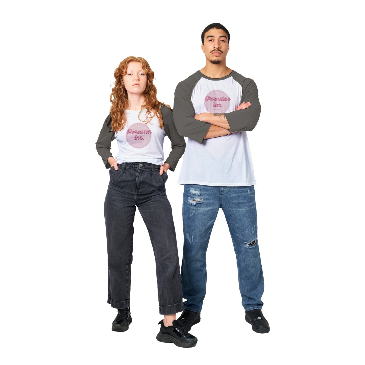 Pornstar inc Unisex 3/4 sleeve Raglan T-shirt