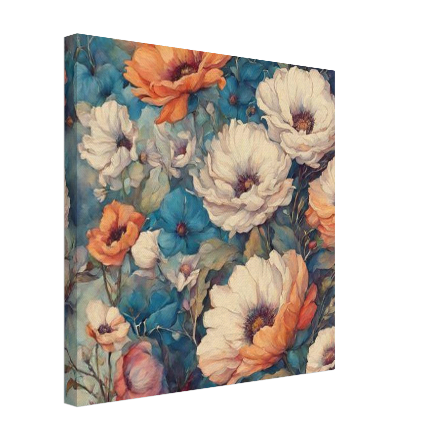 Flower blue Canvas 40 * 40 cm (16' * 16)'