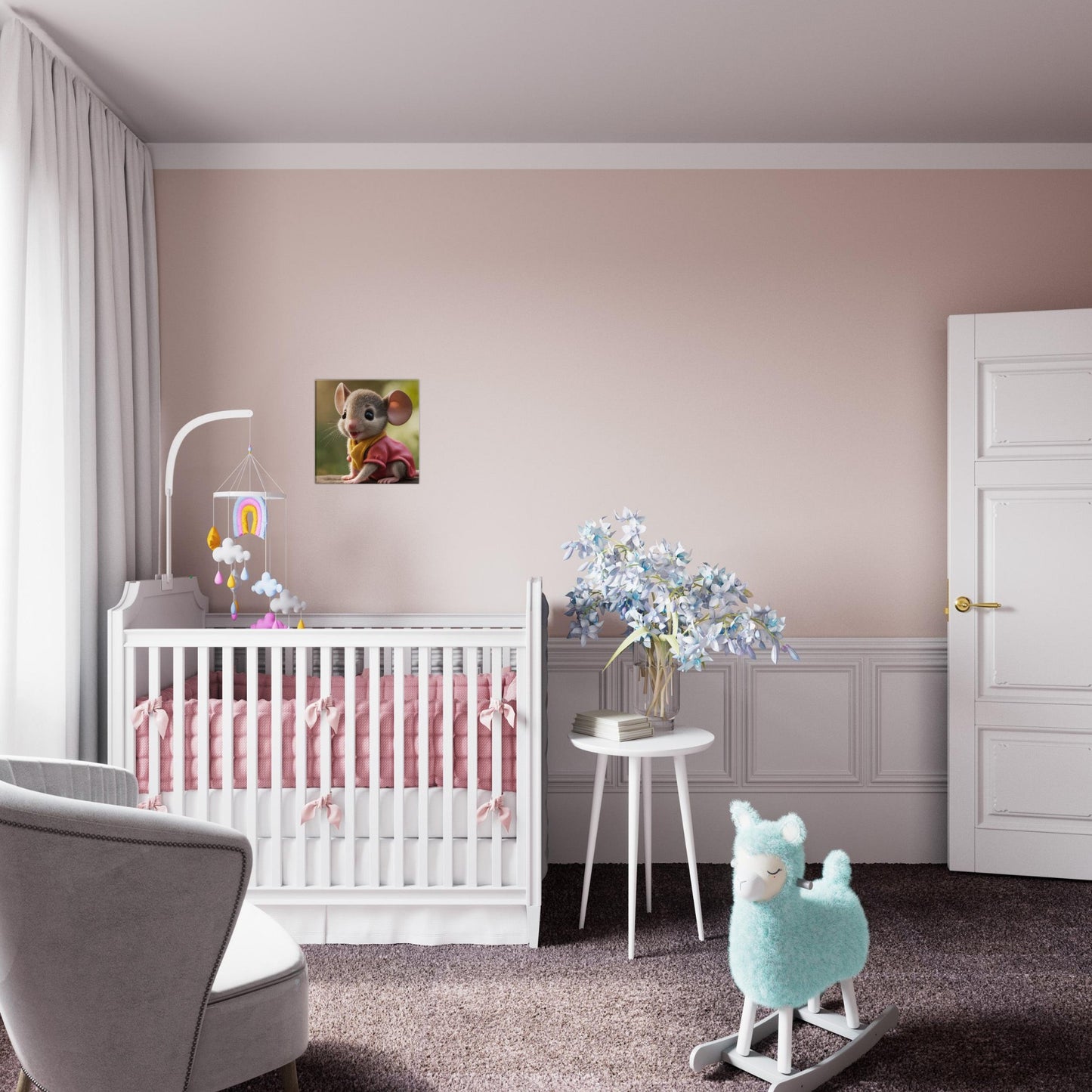 Canvas kids wall art mouse