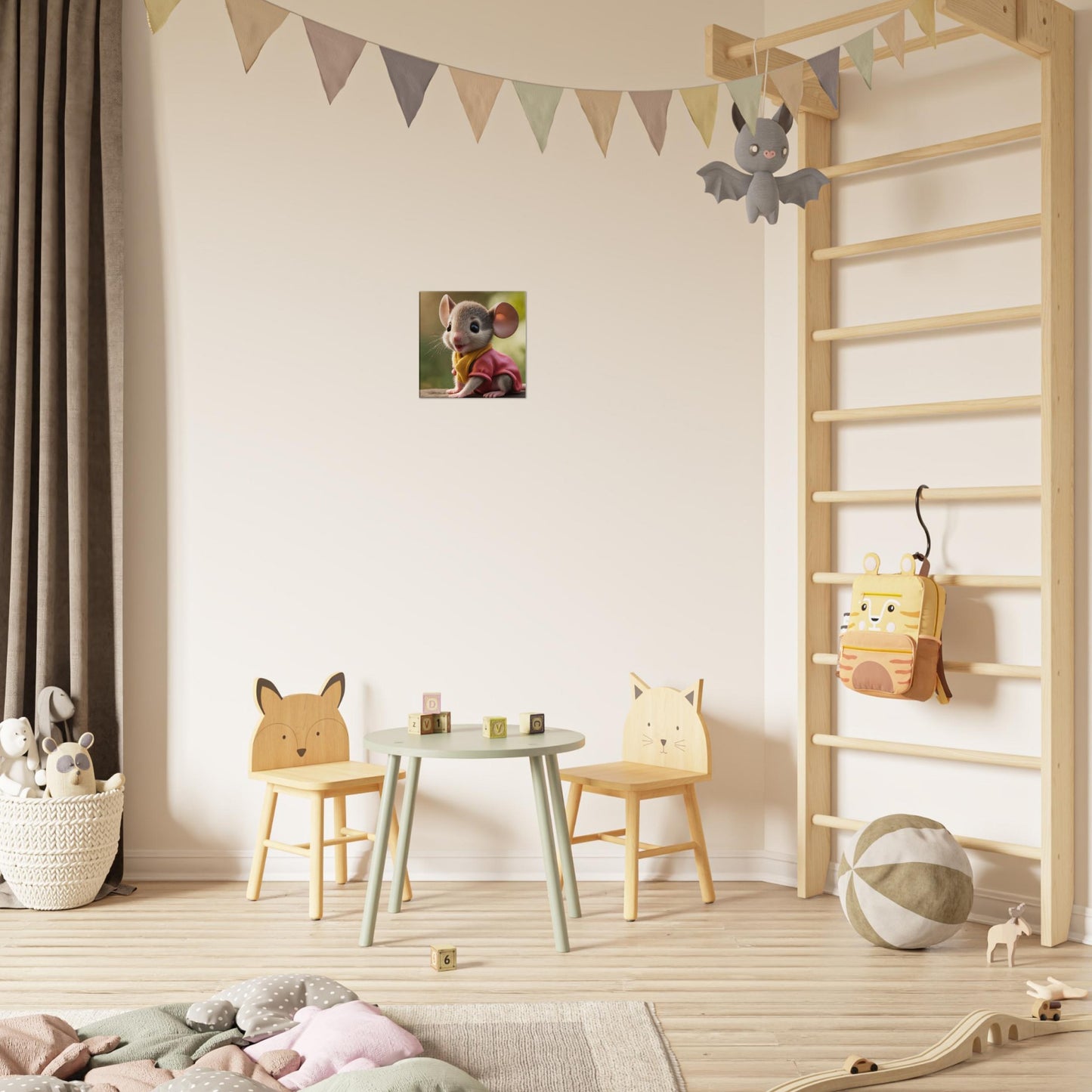Canvas kids wall art mouse