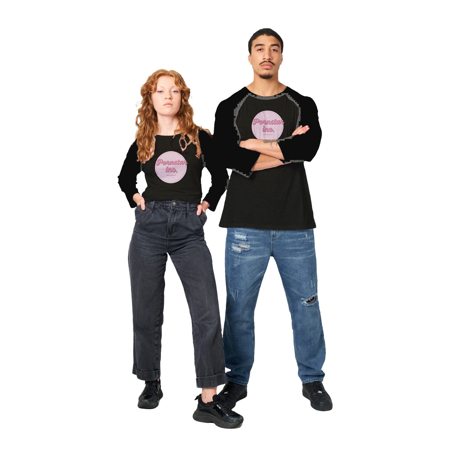 Pornstar inc Unisex 3/4 sleeve Raglan T-shirt