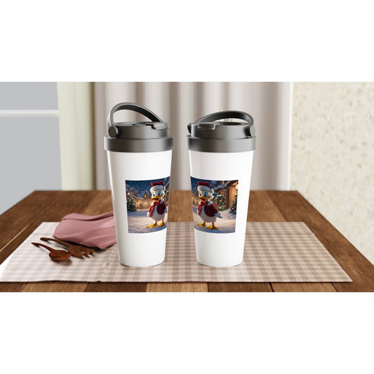 White 15oz Stainless Steel Travel Mug