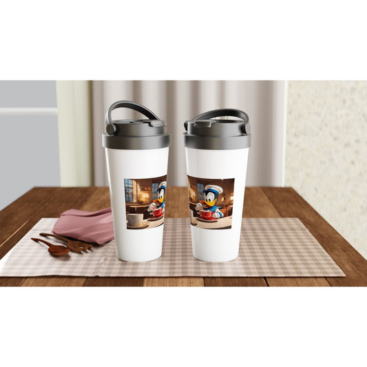 White 15oz Stainless Steel Travel Mug