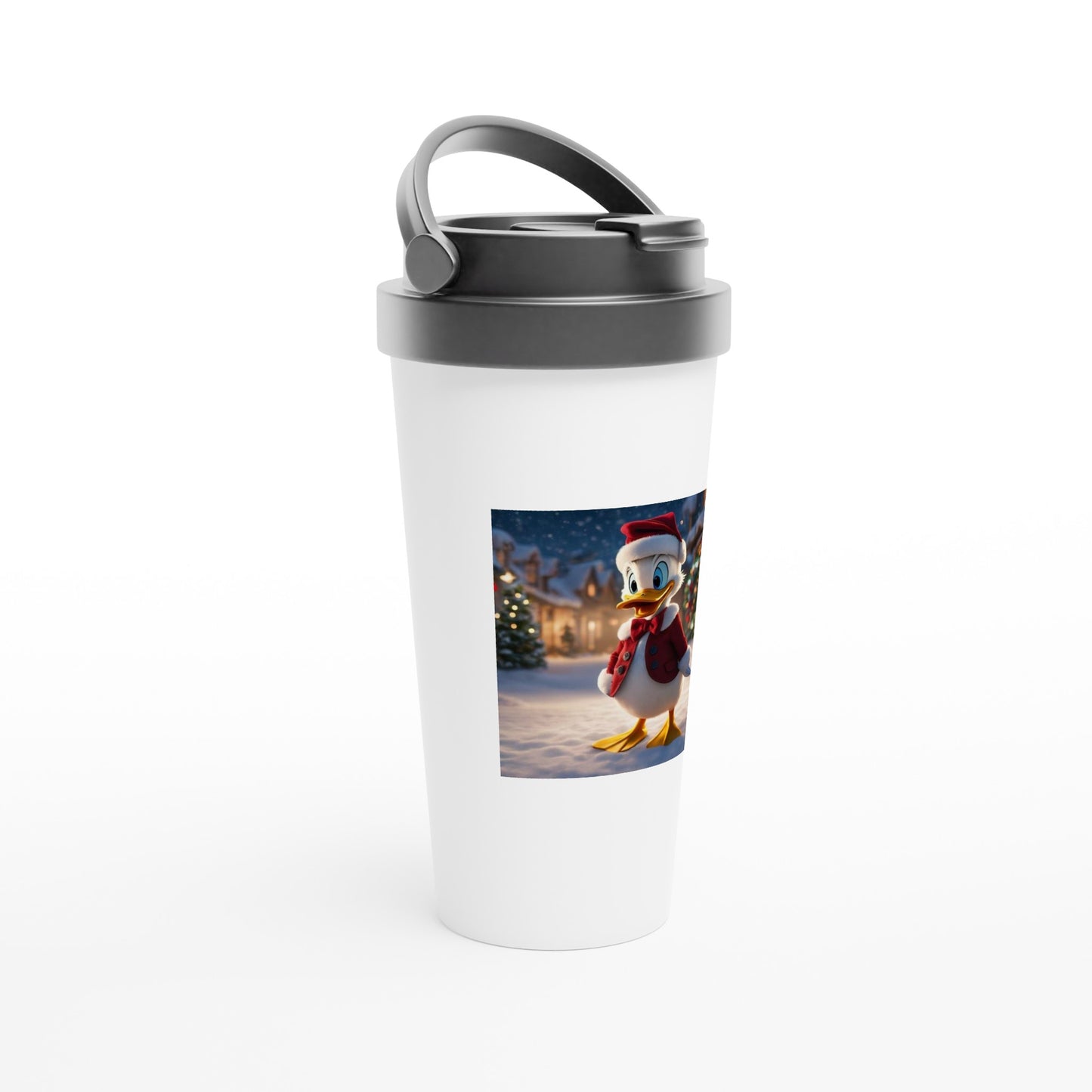 White 15oz Stainless Steel Travel Mug