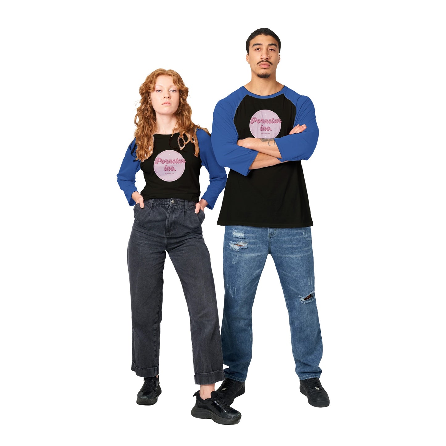 Pornstar inc Unisex 3/4 sleeve Raglan T-shirt