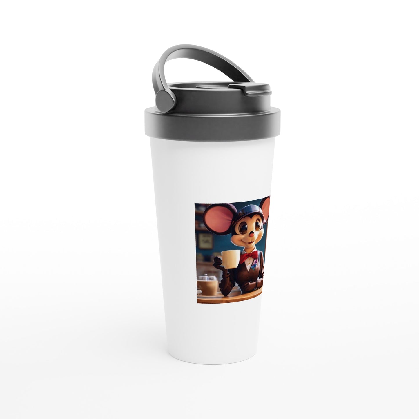 White 15oz Stainless Steel Travel Mug