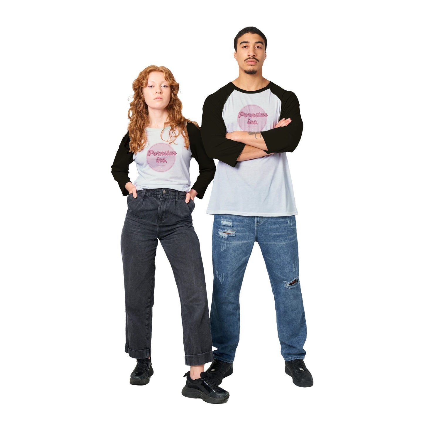 Pornstar inc Unisex 3/4 sleeve Raglan T-shirt