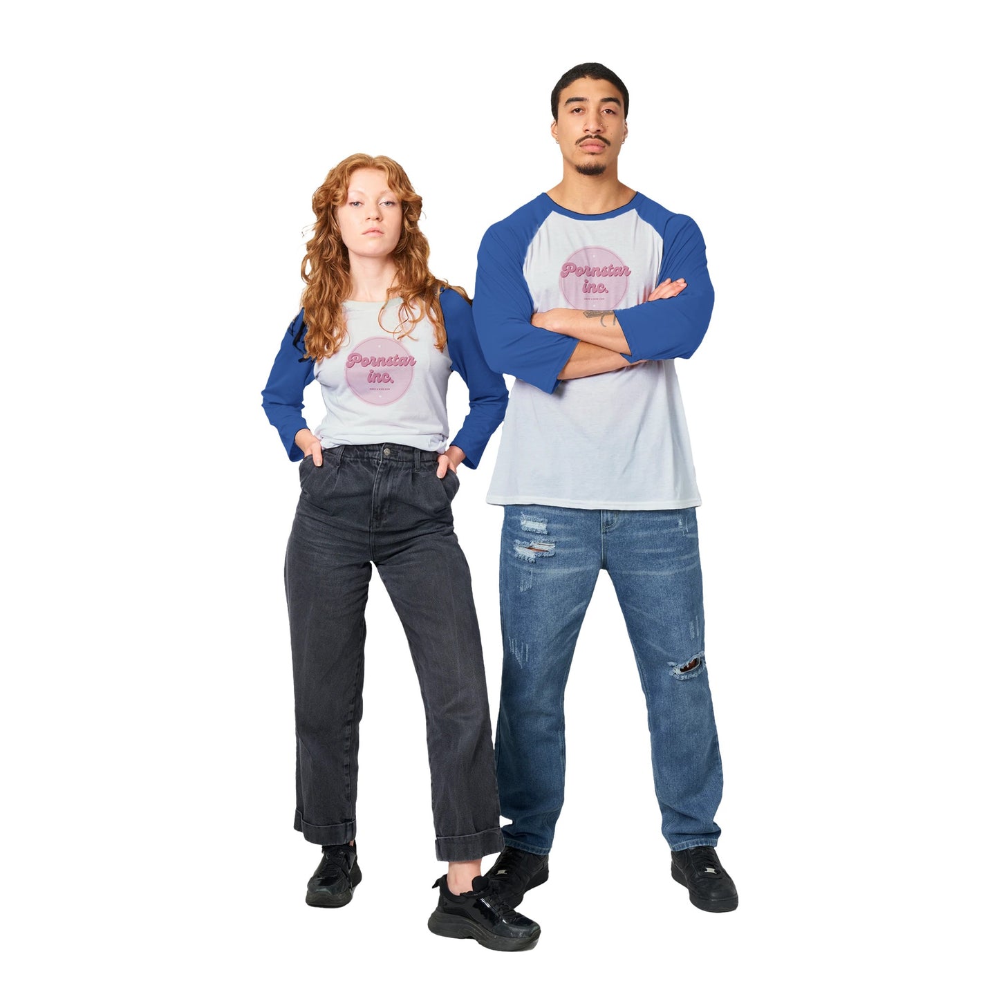 Pornstar inc Unisex 3/4 sleeve Raglan T-shirt