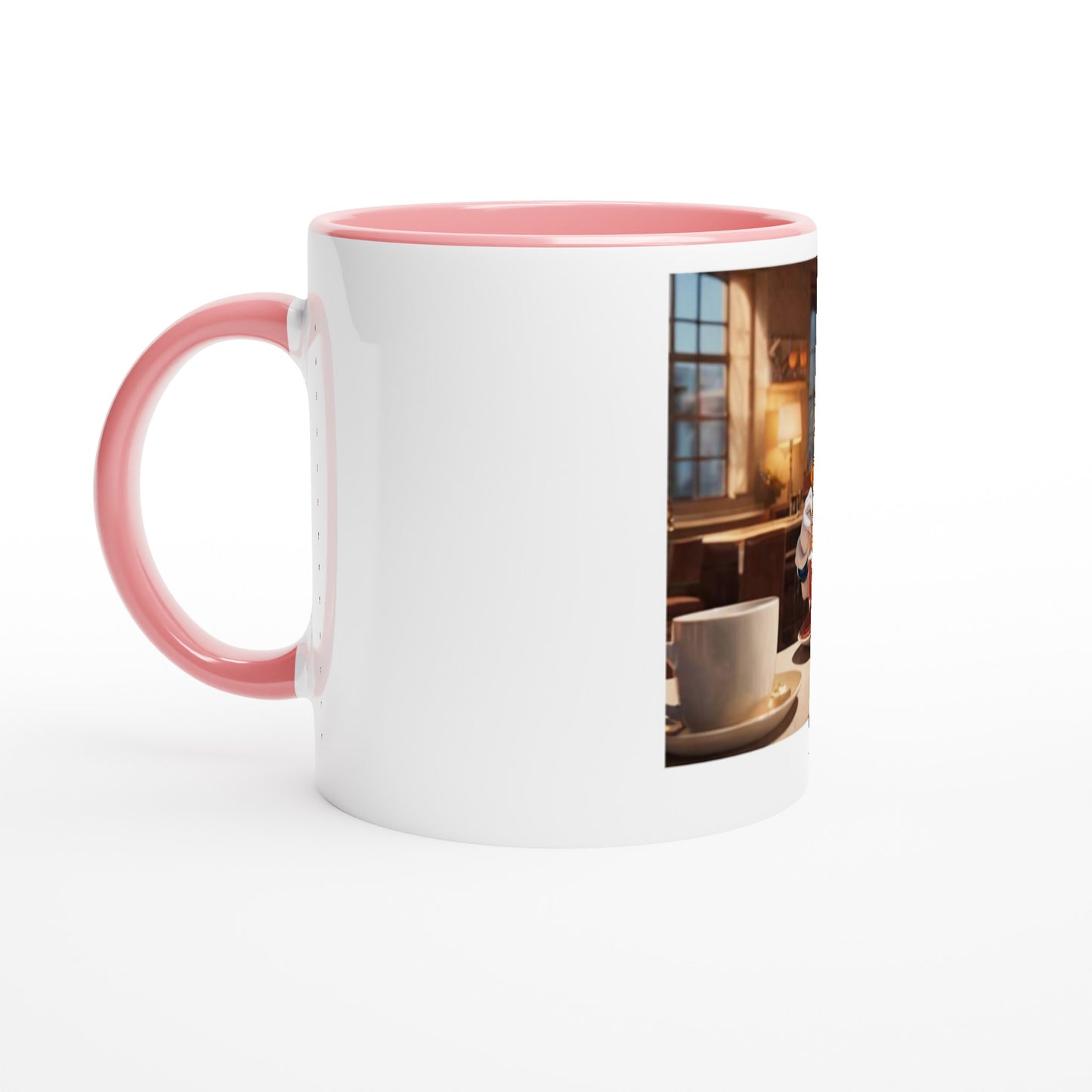 White 11oz Ceramic Mug with Color Inside