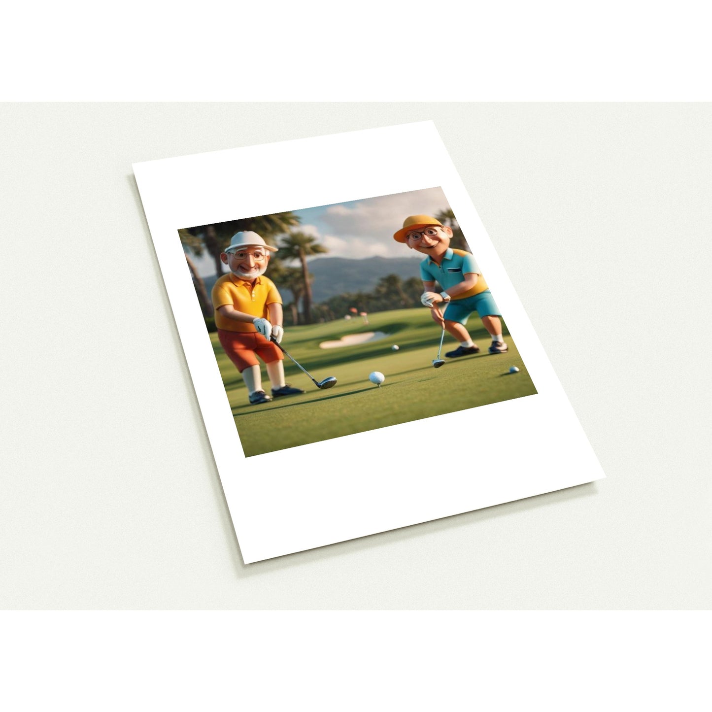 Pack of 10 Postcards (2-sided, standard envelopes) golf caracters