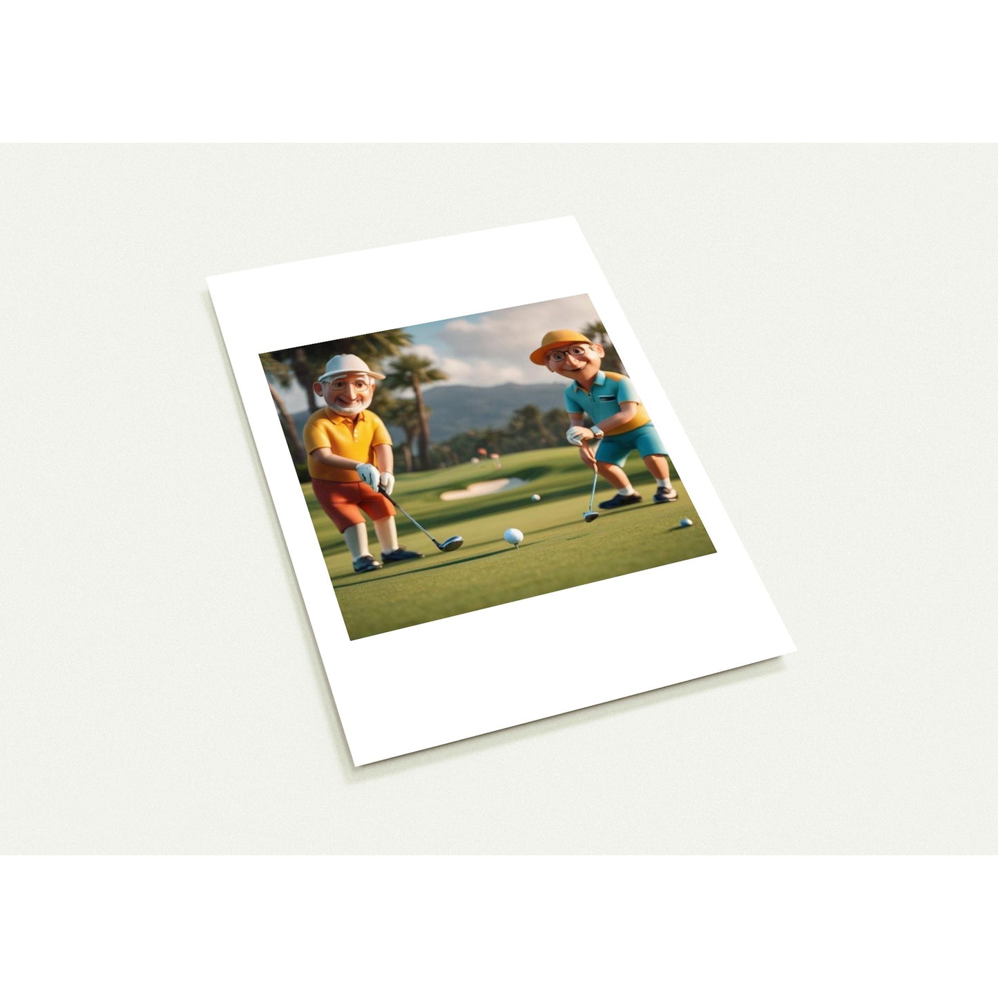 Pack of 10 Postcards (2-sided, standard envelopes) golf caracters