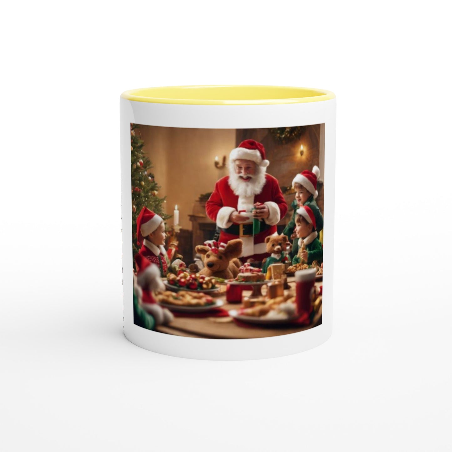 White 11oz Ceramic Mug with Color Inside