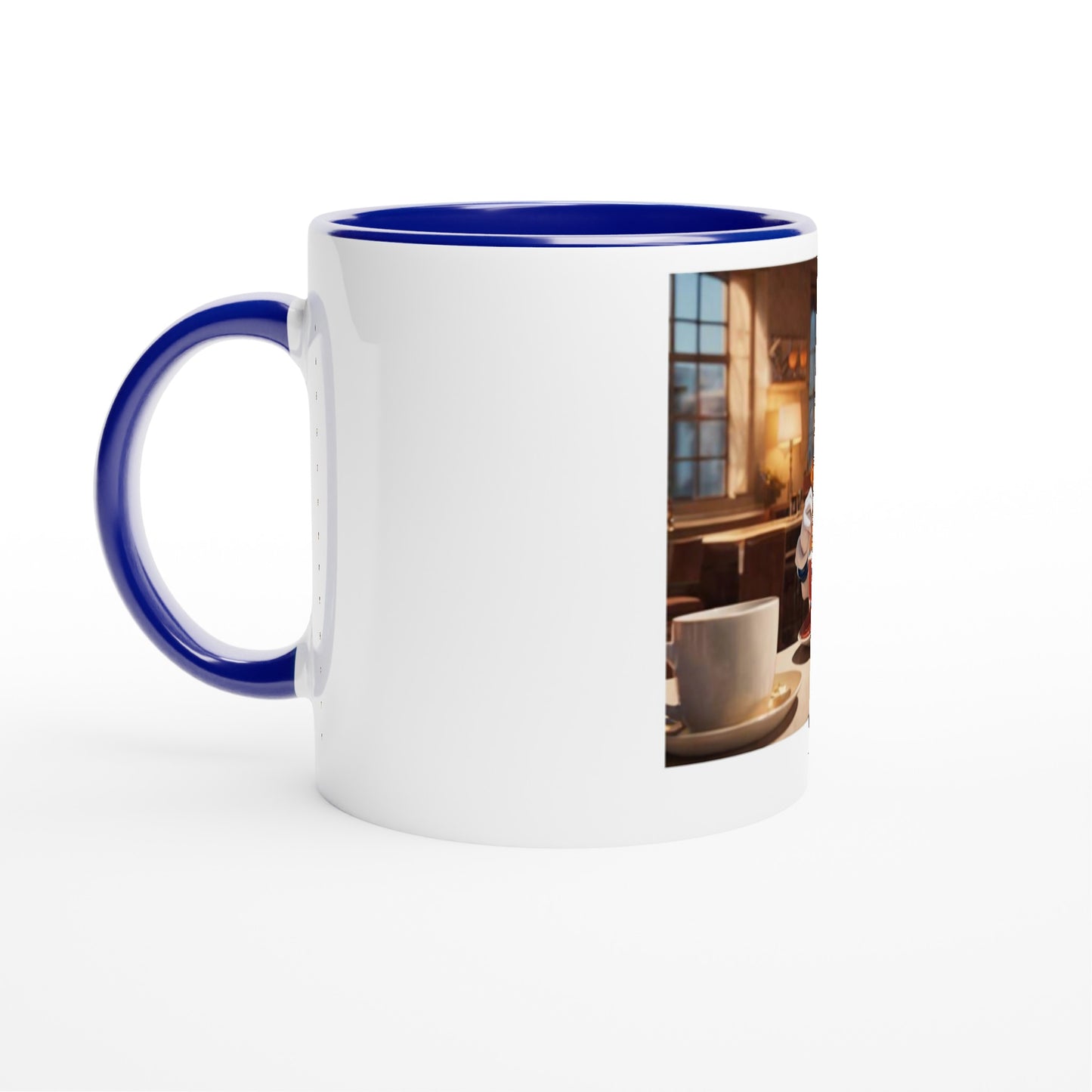 White 11oz Ceramic Mug with Color Inside